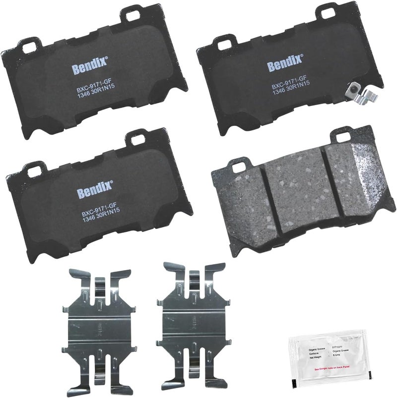 Bendix Priority1 CFC1346 Ceramic Front Brake Pads for Select Models INFINITI FX50, G37, M37, M56, Q50, Q60, Q70, Q70L, QX70, Nissan 370Z, Z - Image 1